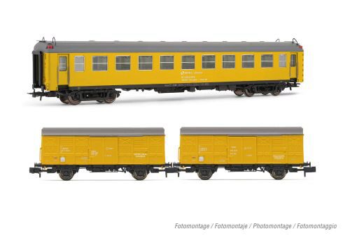 Arnold HN4456 RENFE 3er-SeTTren Taller Granada  5000 + 2x J2 Wagen  gelb  Ep.V